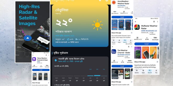 ঝড়, বৃষ্টি ও আবহাওয়ার তথ্য জানতে প্রয়োজনীয় ৬ অ্যাপ