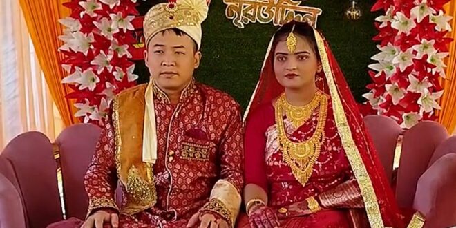 প্রেমের টানে চীন থেকে নেত্রকোনায় এসে তরুণীকে বিয়ে করল চীনা যুবক