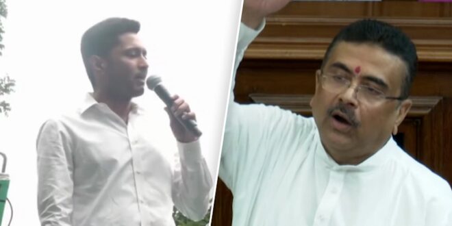 পশ্চিমবঙ্গে ‘ভাইপোপন্থী তৃণমূলের নাম-নিশানা’ মুছে ফেলার হুমকি শুভেন্দুর