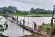 ফরিদপুরে নড়বড়ে সাঁকো দিয়ে ঝুঁকি নিয়ে পারাপার, দুর্ভোগ