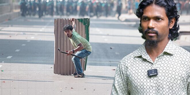 টিনের ‘ঢাল’ হাতে একাই পুলিশের সামনে দাঁড়িয়েছিলেন নাসির খান